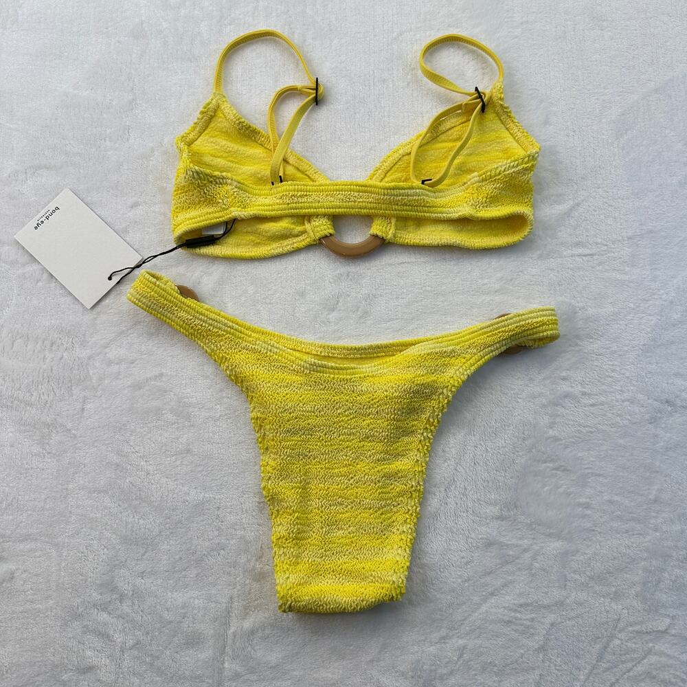Bond Eye Australia Ring Lisso Bikini Top & Scene Brief Limoncello Yellow OS NWT - Picture 7 of 16